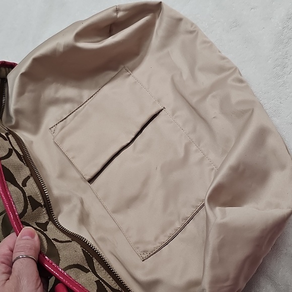 Coach Tan and Pink Signature Tote - Picture 6 of 16